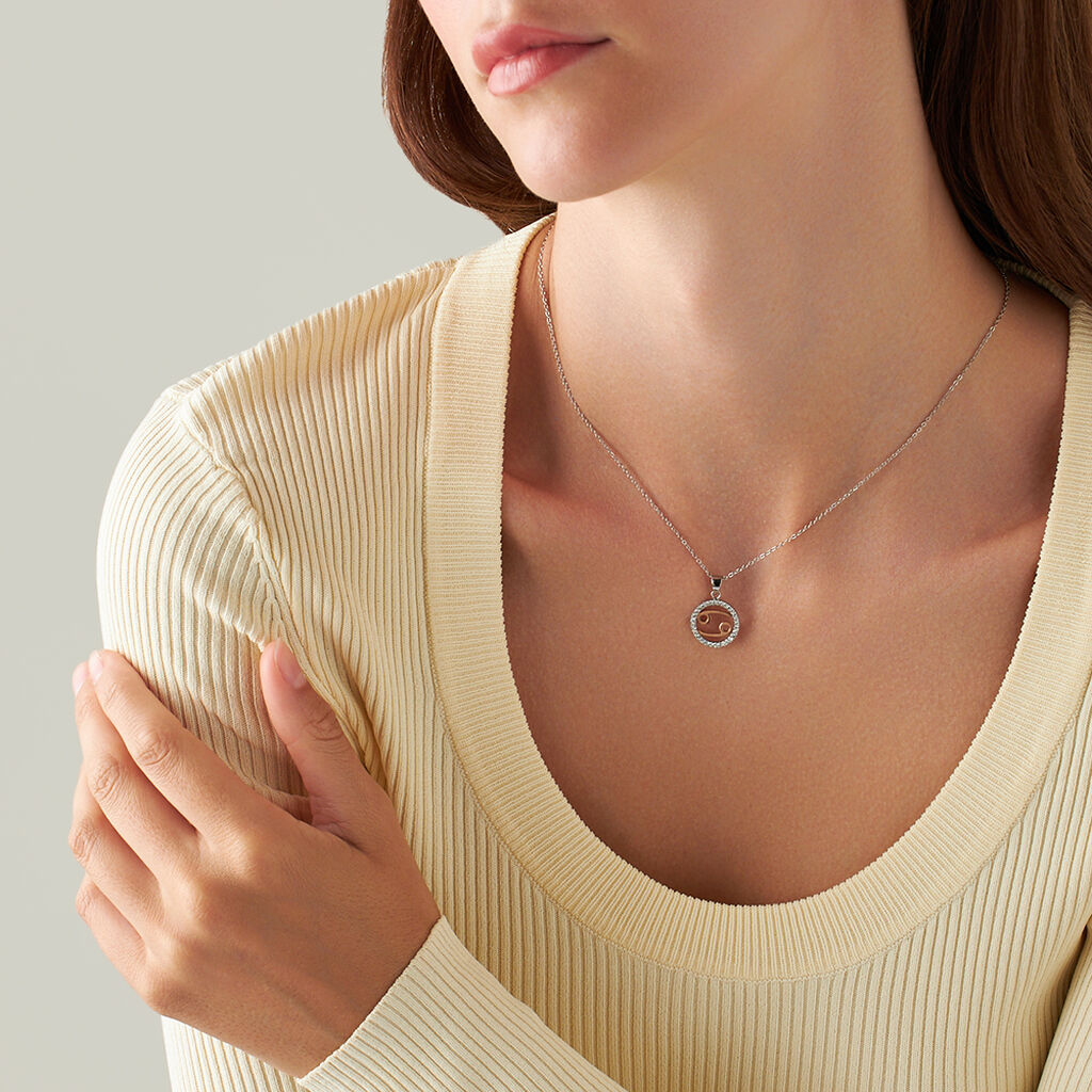 Collana Lady Chic Acciaio Bicolore Bianco / Rosa Cubic Zirconia - Collane Donna | Stroili