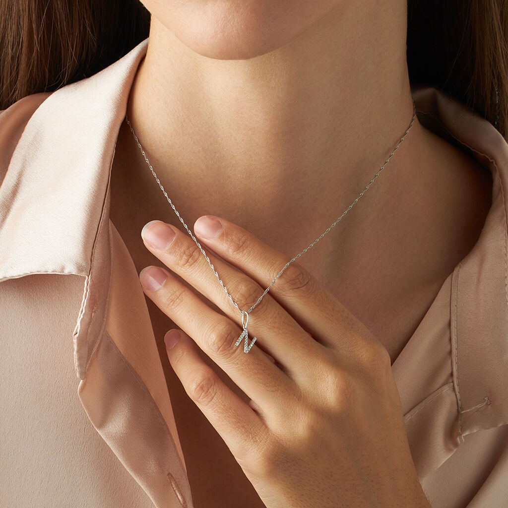 Pendente Sophia Oro Bianco Diamante - Ciondoli Donna | Stroili