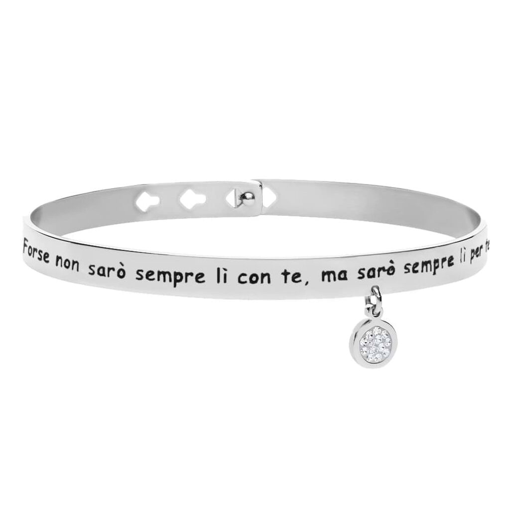 Bangle Lady Message Acciaio Cristallo - Bracciali Rigidi Donna | Stroili