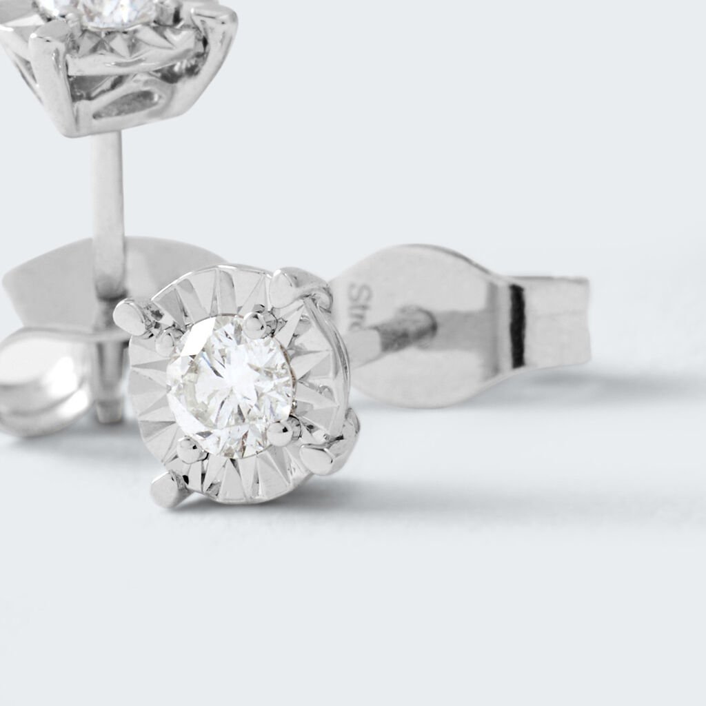 Orecchini Lobo Punto Luce Diamotion Oro Bianco Diamante - Orecchini a Lobo Donna | Stroili