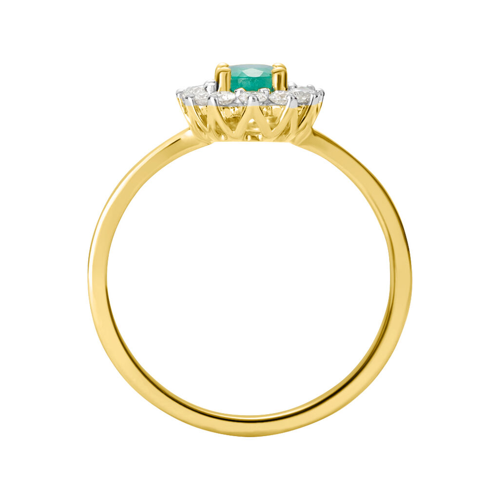 Anello Solitario Charlotte Oro Giallo Smeraldo Diamante - Anelli con Pietre Donna | Stroili