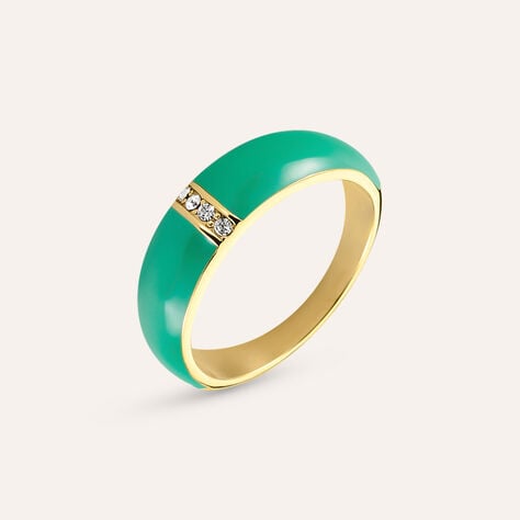 Anello Fascia Lady Sweet Acciaio Dorato Cristallo - Anelli con Pietre Donna | Stroili