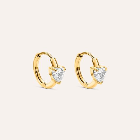 Orecchini A Cerchio Lady Chic Acciaio Dorato Cristallo - Orecchini a Cerchio Donna | Stroili
