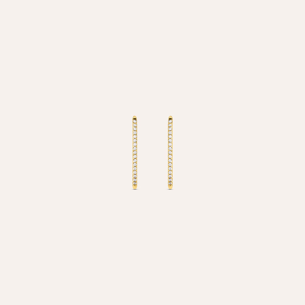 Orecchini Lobo Silver Glow Argento Dorato Cubic Zirconia