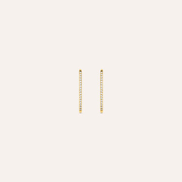 Orecchini Lobo Silver Glow Argento Dorato Cubic Zirconia