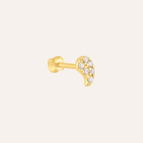 Piercing Per Orecchio Oro 18K 750 Mls. Punta A Freccia Bicolore