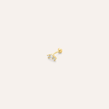 Piercing Orecchio Tragus Helix Conch Ear Shine Oro Giallo Cubic Zirconia