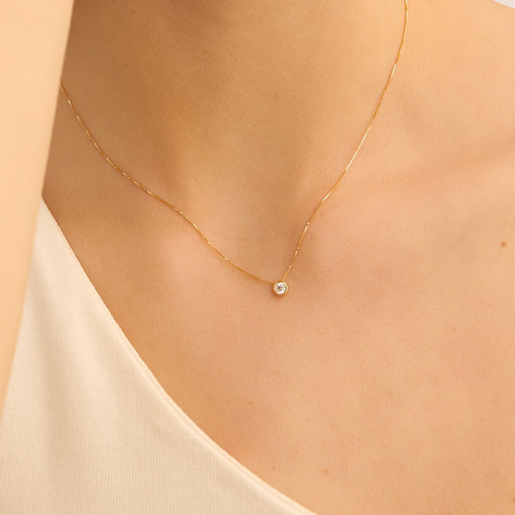 Collana Punto Luce Claire Oro Giallo Cubic Zirconia