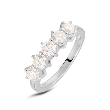 Anello Riviere Firmamenti Oro Bianco E Diamante