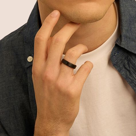 Anello Fascia Man Code Acciaio Nero - Anelli Moderni Uomo | Stroili