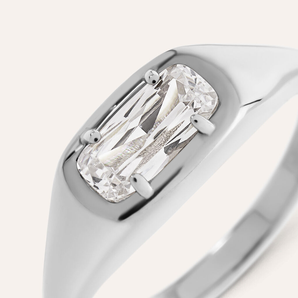 Anello Solitario Desideria Argento Nobile Rodiato Cubic Zirconia