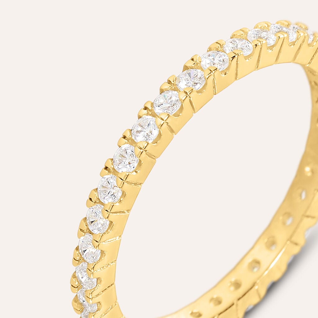 Anello Eternity Eternity Silver Glow Argento Dorato Cubic Zirconia