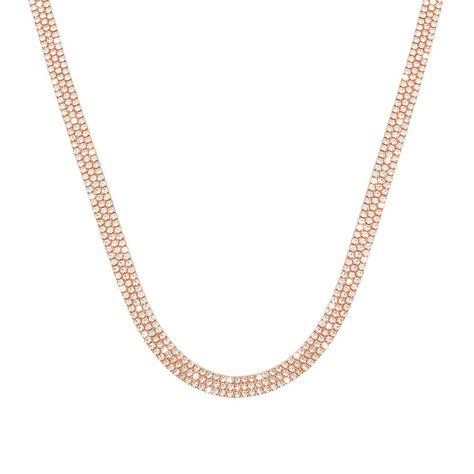 Collana multifilo in metallo rosato con strass - Collane Donna | Stroili