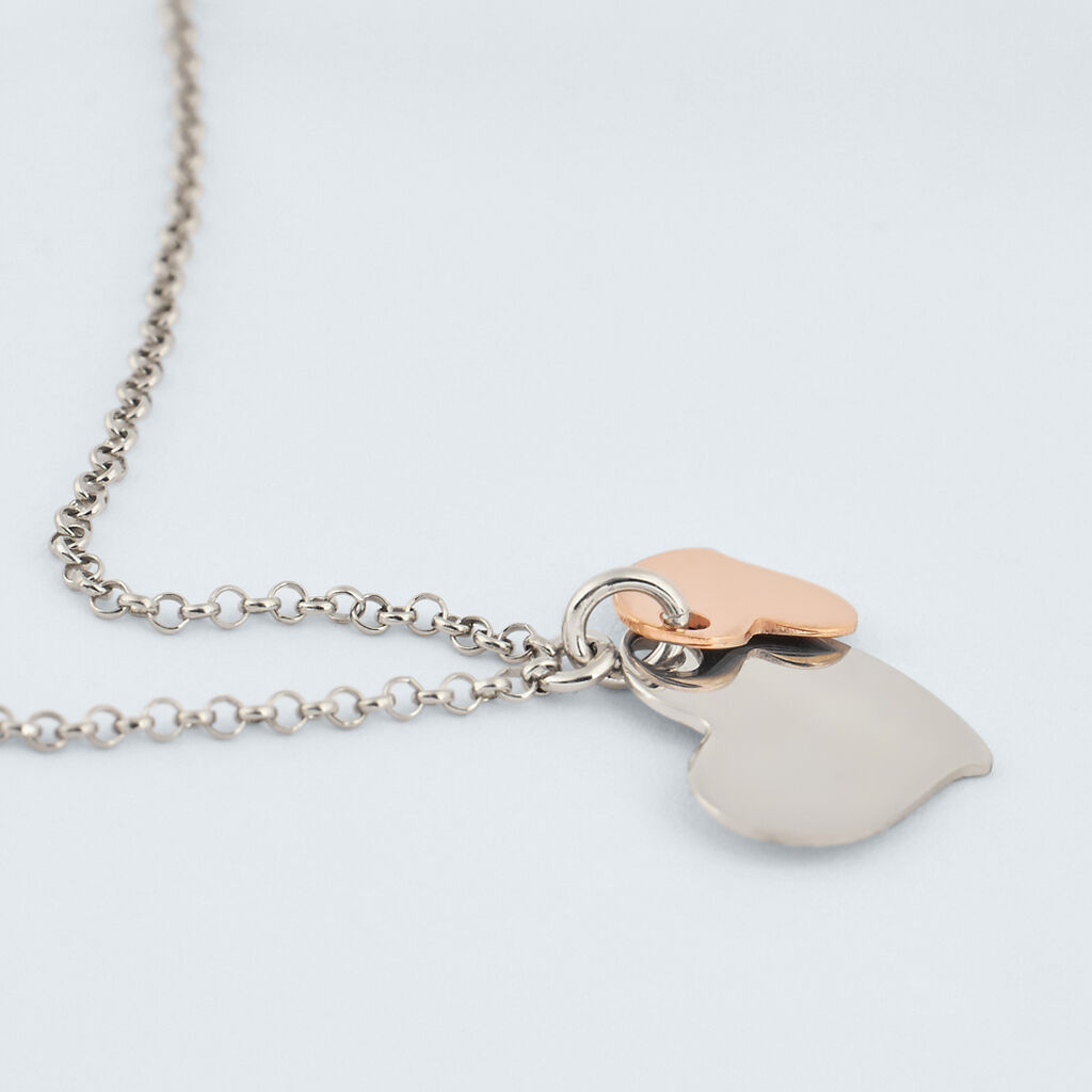 Collana Silver Collection Argento Bicolore Bianco / Rosa