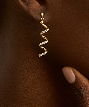 Orecchini Pendenti Crystal Gold Oro Giallo Cristallo