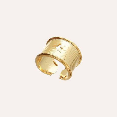 Anello rosa dei venti a fascia in bronzo dorato - Anelli Donna | Stroili