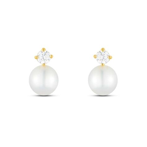Orecchini Lobo Bon Ton Oro Giallo Perla D'Acqua Dolce Cubic Zirconia - Orecchini a Lobo Donna | Stroili