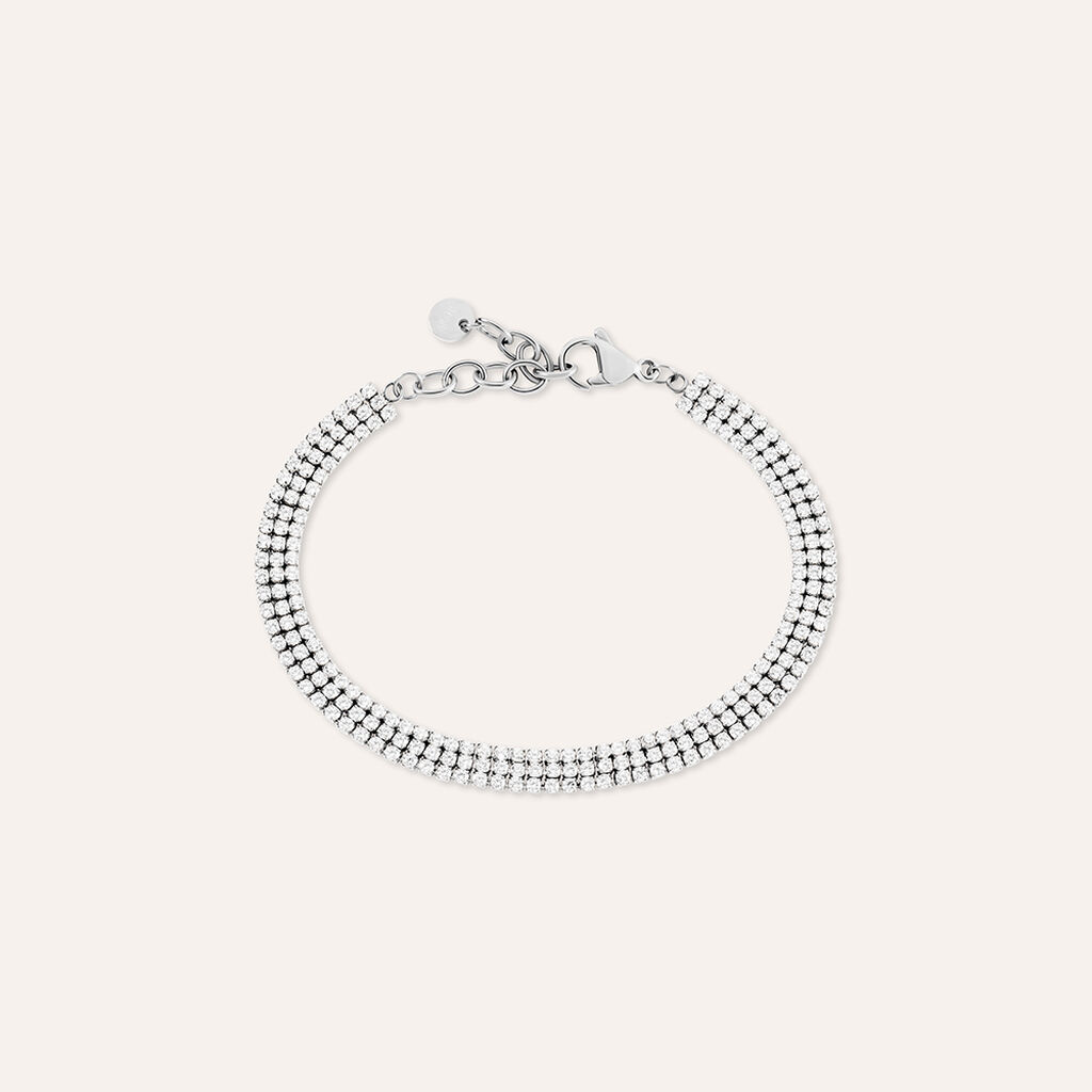 Bracciale Tennis Aura Acciaio Dorato Cubic Zirconia