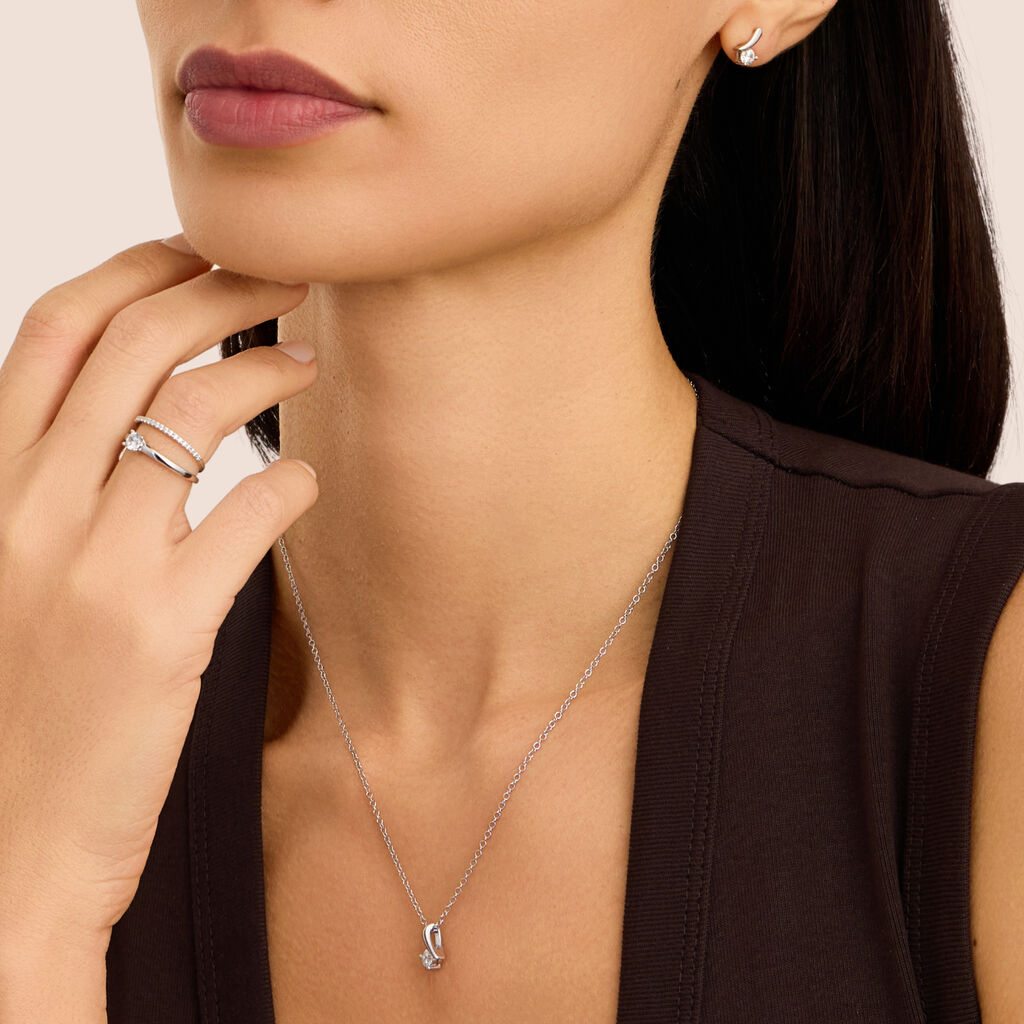 Orecchini Lobo Silver Elegance Argento Rodiato Cubic Zirconia - Orecchini a Lobo Donna | Stroili