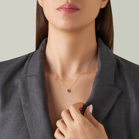 Collana Punto Luce Charlotte Oro Bianco Zaffiro Diamante - Collane Choker Donna | Stroili