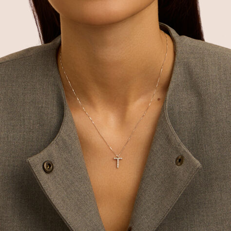 Collana Diamond Letters Oro Bianco Diamante - Collane Donna | Stroili