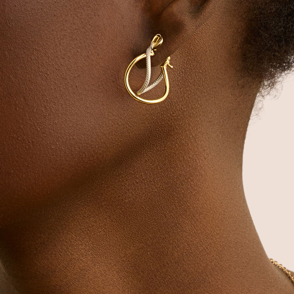 Orecchini A Cerchio Gold Essence Oro Bicolore - Orecchini a Cerchio Donna | Stroili