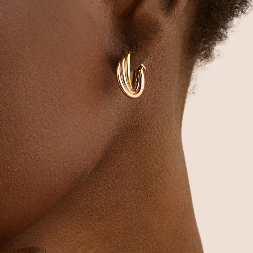 Orecchini A Cerchio Toujours Oro Tricolore - Orecchini a Cerchio Donna | Stroili