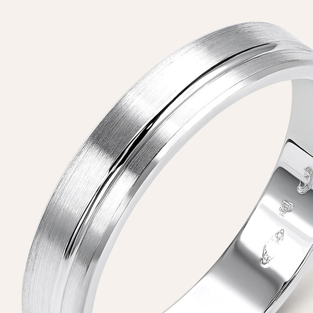 Fede Classica Satinata 4 mm Oro Bianco