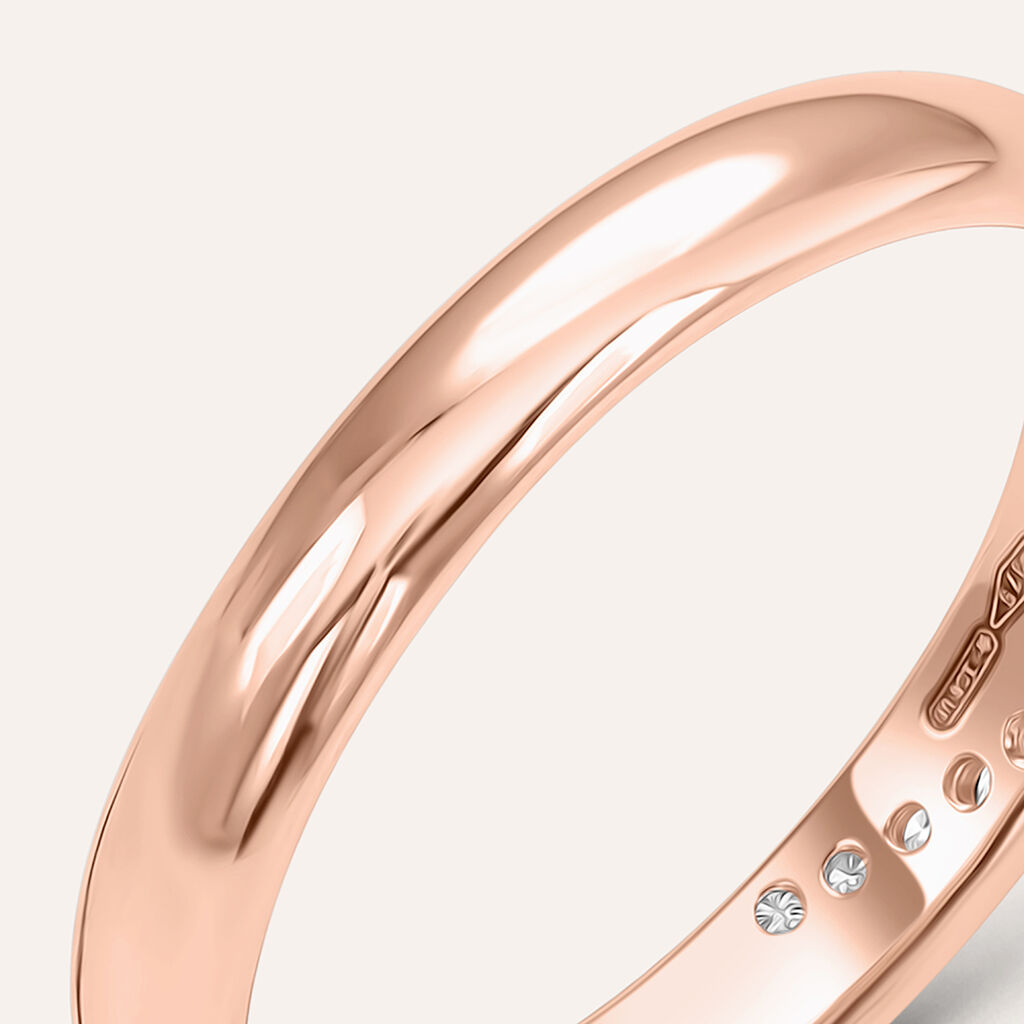 Fede Comoda 3 mm Oro Rosa Diamante - Anelli con Incisione Donna | Stroili