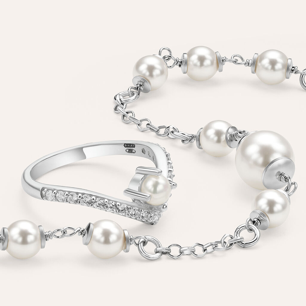 Bracciale Silver Pearls Argento Rodiato Perla sintentica