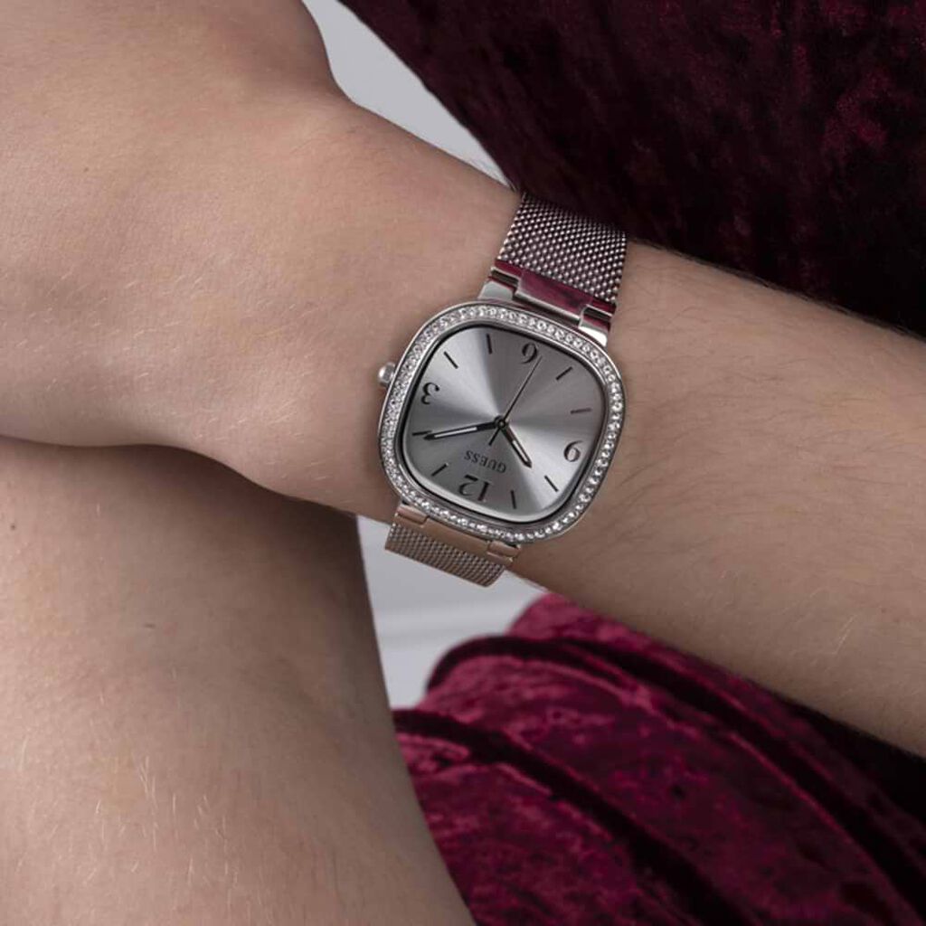 Guess Orologio Analogico Al Quarzo Da Donna Con Cinturino In Acciaio Inossidabile GW0354L1, Tonalità Argento., Ns, Orologio Al Quarzo