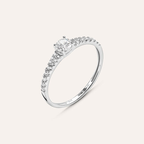 Anello Solitario Claire Oro Bianco Cubic Zirconia - Anelli con Pietre Donna | Stroili