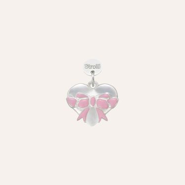 Charm in argento rodiato e smalto