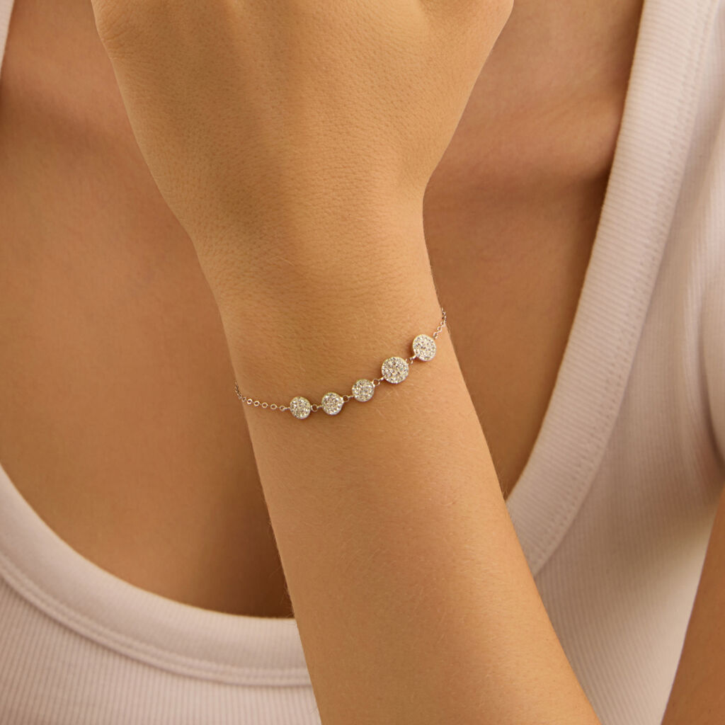 Bracciale Christelle Oro Bianco Cristallo