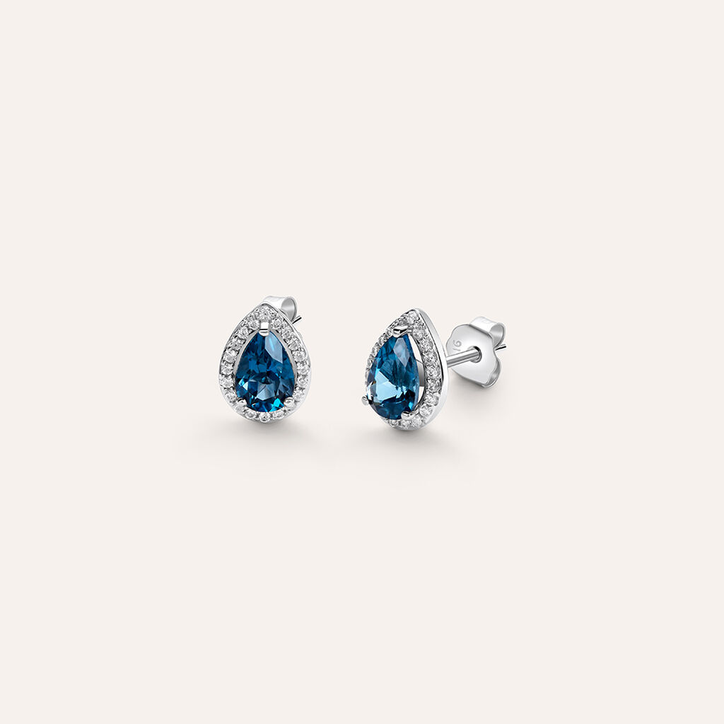 Orecchini Lobo Punto Luce Amélie Oro Bianco Topazio Cubic Zirconia - Orecchini a Lobo Donna | Stroili