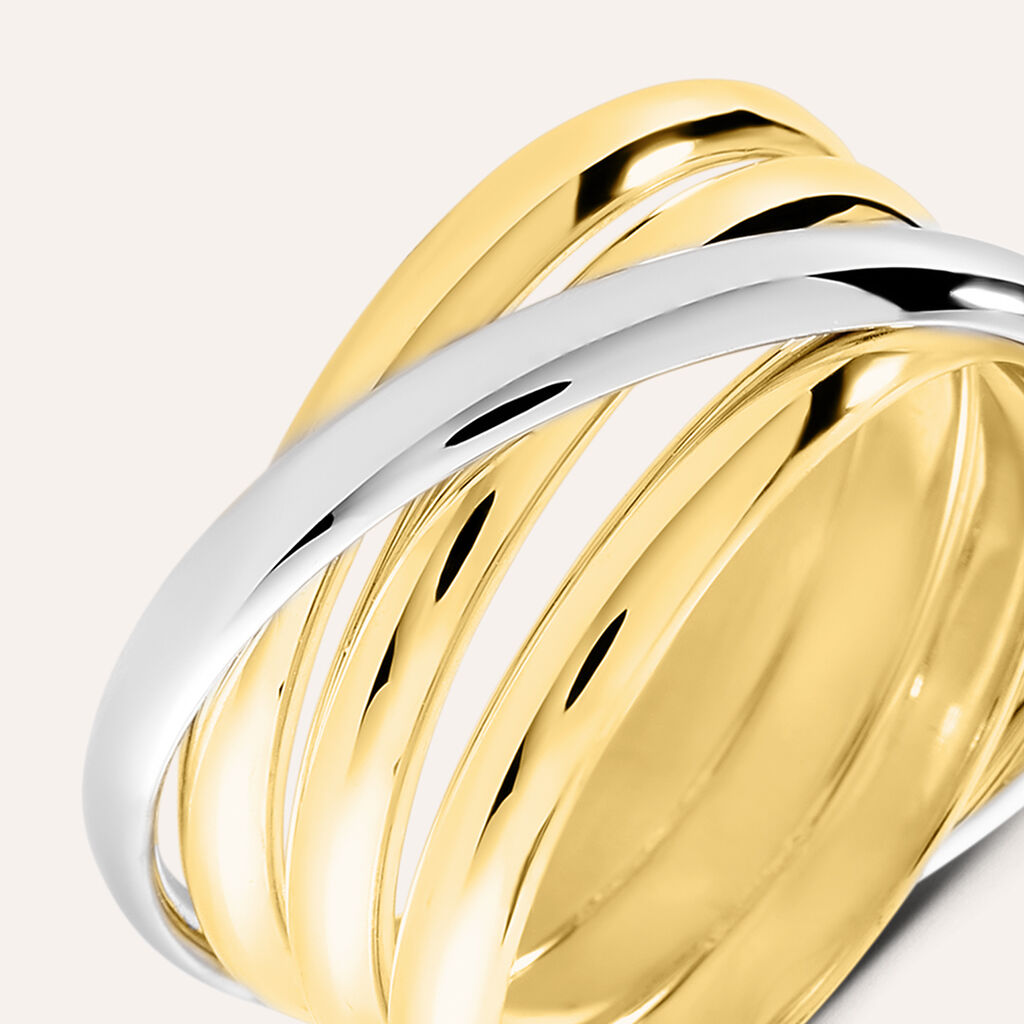 Anello Fascia Gold Essence Oro Bicolore