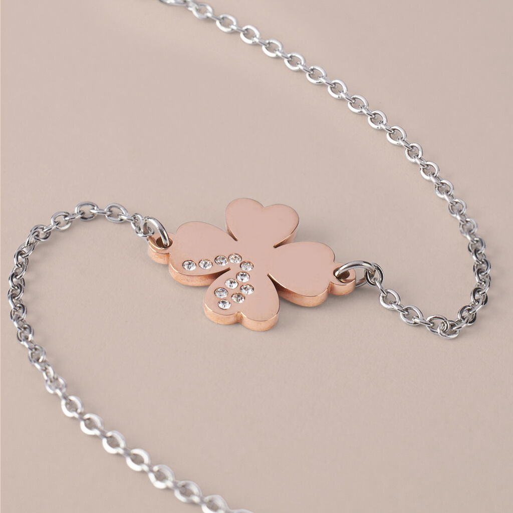 Bracciale Sunrise Acciaio Bicolore Bianco / Rosa Cristallo