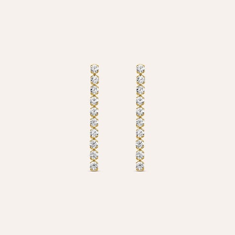 Orecchini Pendenti Tennis Claire Oro Giallo Cubic Zirconia - Orecchini Pendenti Donna | Stroili