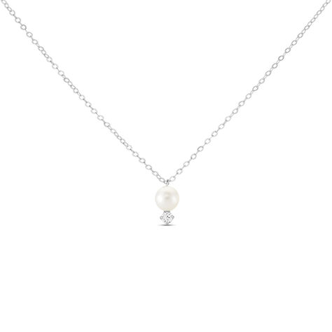 Collana Gabrielle Oro Bianco Perla D'Acqua Dolce Cubic Zirconia - Collane Donna | Stroili