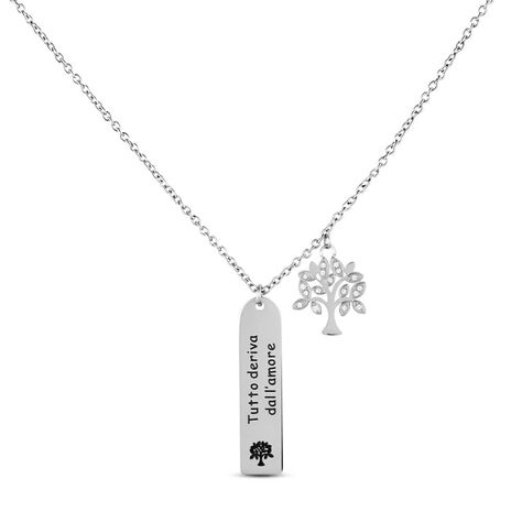 Collana Lady Message Acciaio Cristallo - Collane Donna | Stroili