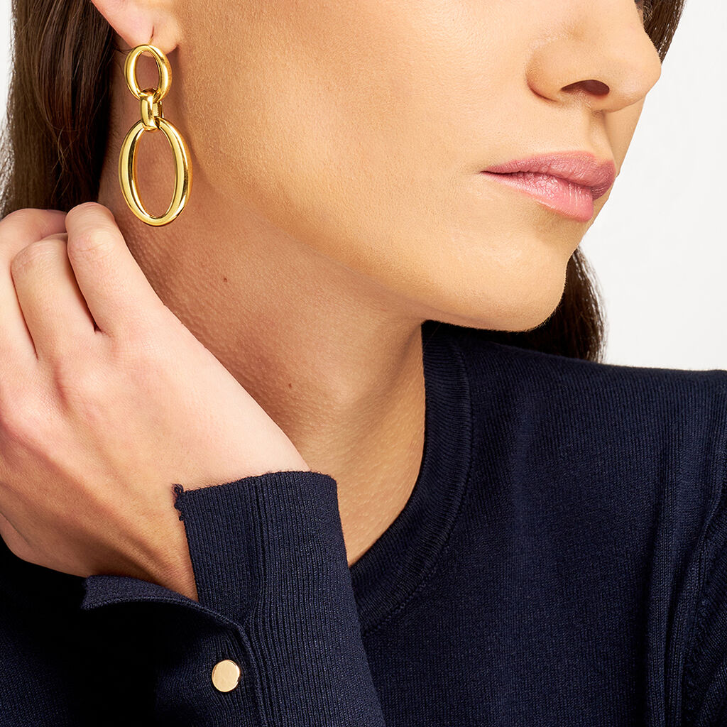 Orecchini Pendenti Lady Code Acciaio Dorato - Gioielli Donna | Stroili