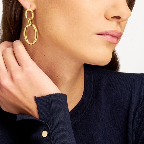 Orecchini Pendenti Lady Code Acciaio Dorato - Gioielli Donna | Stroili