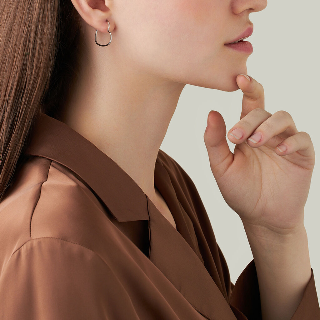 Orecchini A Cerchio Silver Collection Argento Rodiato - Orecchini a Cerchio Donna | Stroili