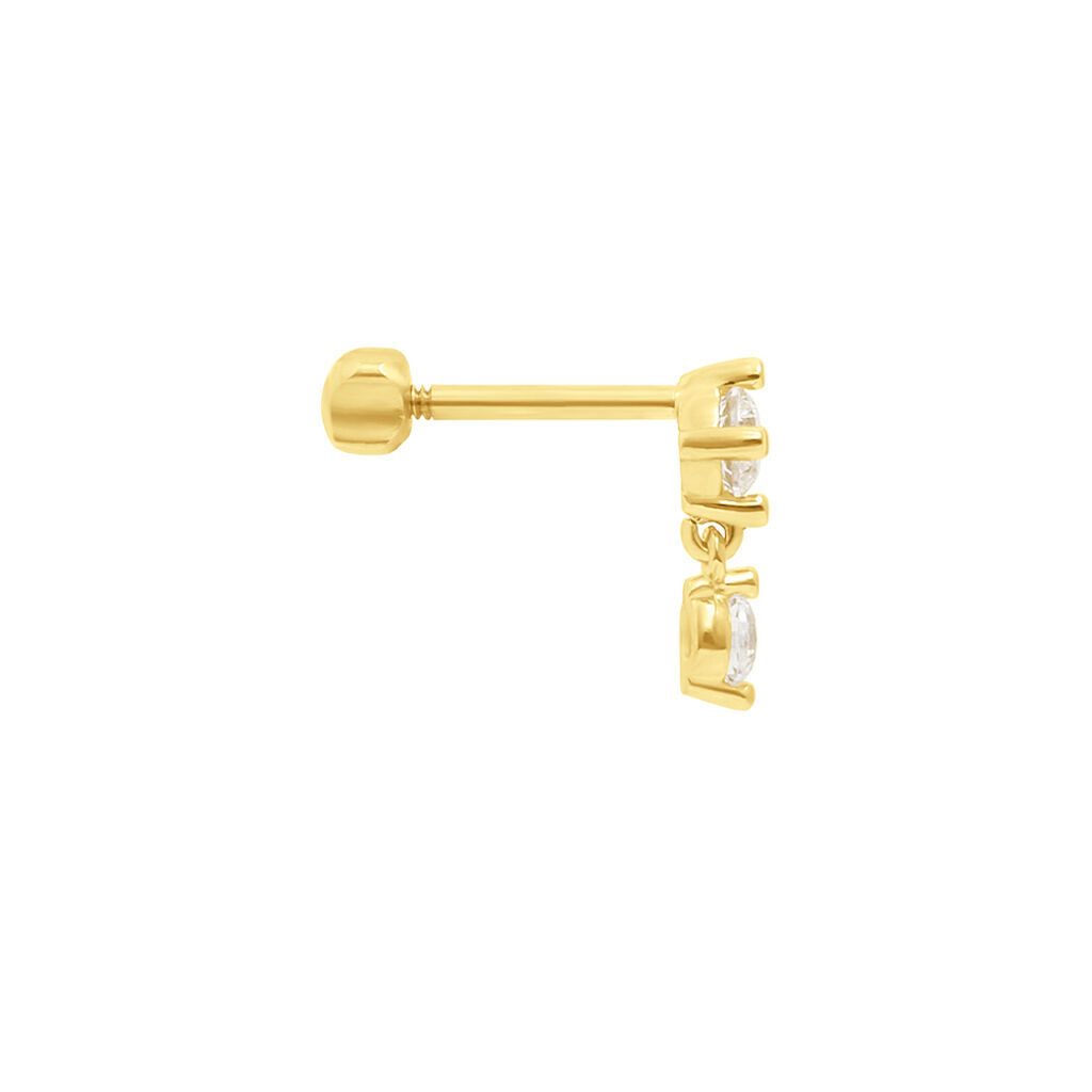 Piercing Orecchio Doppio Punto Luce Helix Ear Shine Oro Giallo Cubic Zirconia - Piercing Orecchio Donna | Stroili