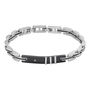 Bracciale Man Code Acciaio Bicolore Bianco / Nero Cubic Zirconia