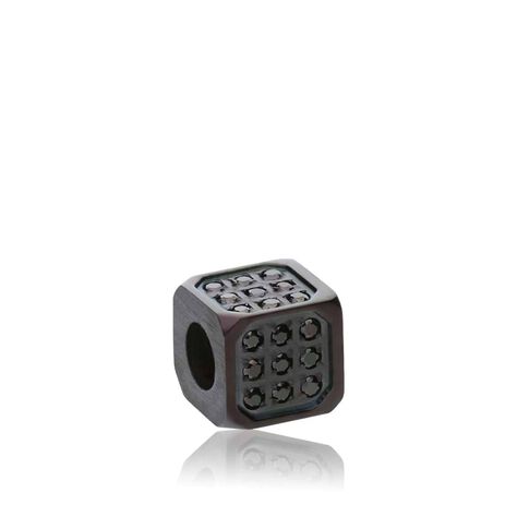 Bead Essential Code Acciaio Nero Cristallo - Beads Uomo | Stroili