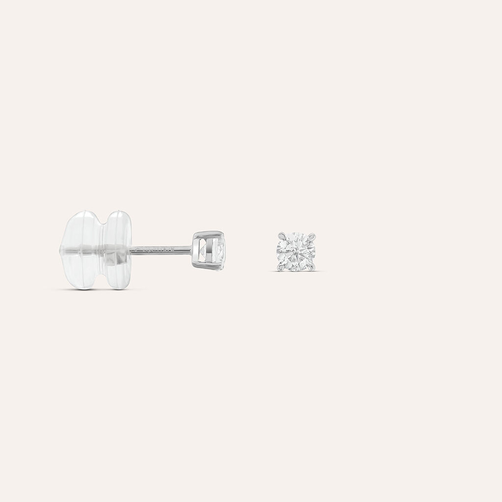 Orecchini Lobo Punto Luce Claire Oro Bianco Cubic Zirconia - Orecchini a Lobo Donna | Stroili