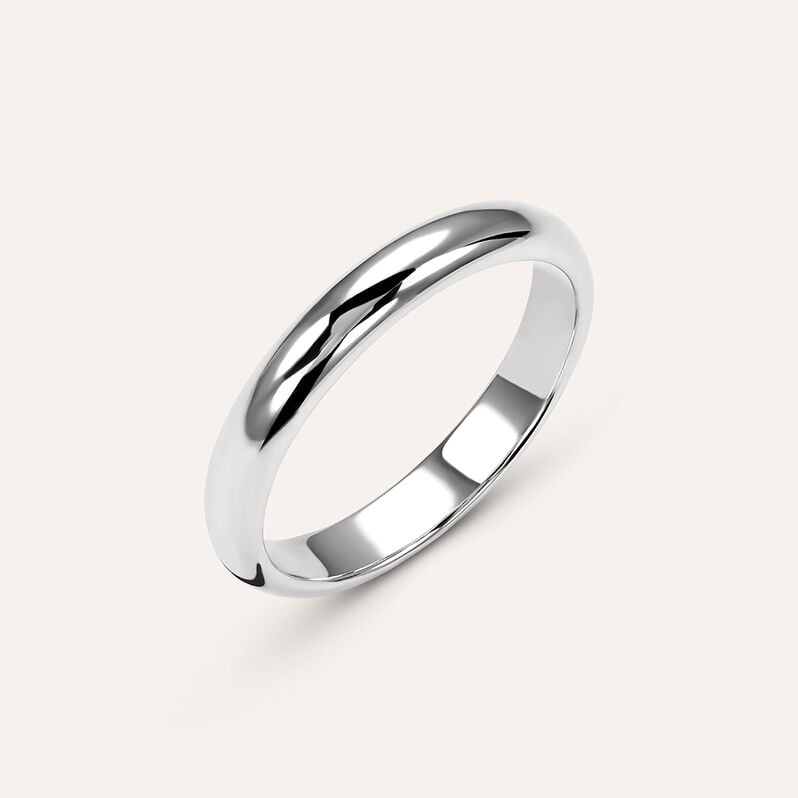 Fede Classica Leggera 3.2 mm Oro Bianco - Anelli con Incisione Unisex | Stroili