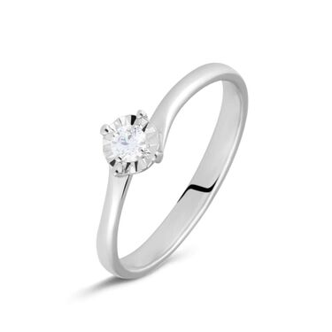 Anello Solitario Diamotion Oro Bianco Diamante