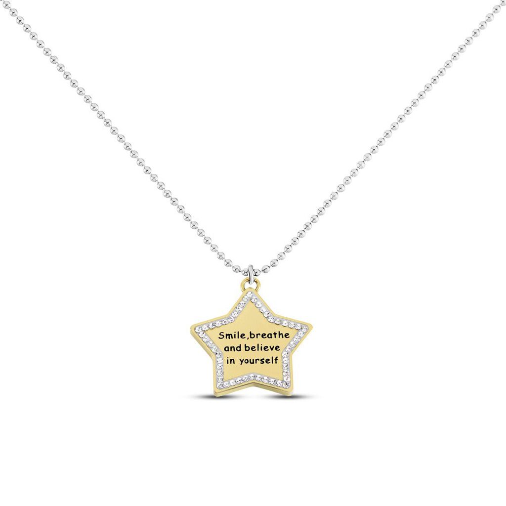 Collana Lady Message Acciaio Bicolore Philosophy e Cristalli